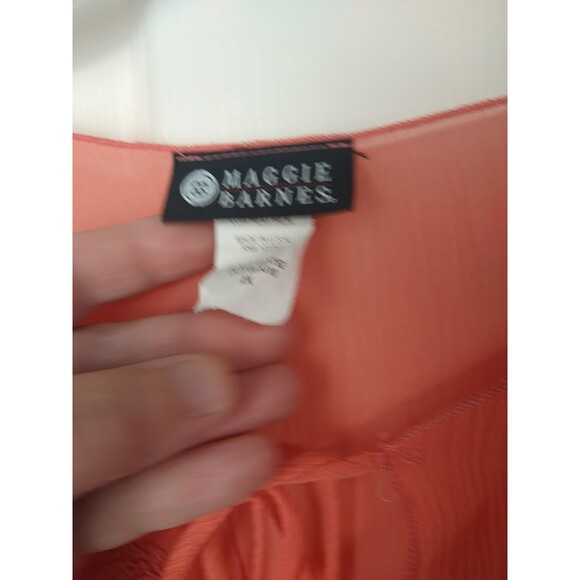 Maggie Barnes Woman 2X Semi Sheer Beaded Wide L/S Tunic Beachy Cottage - Picture 4 of 8